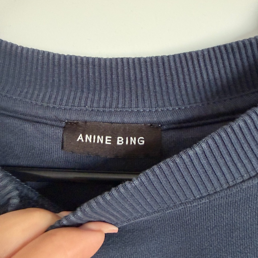 BING Navy Crewneck Sweater - Classic Pullover - Picture 2 of 3